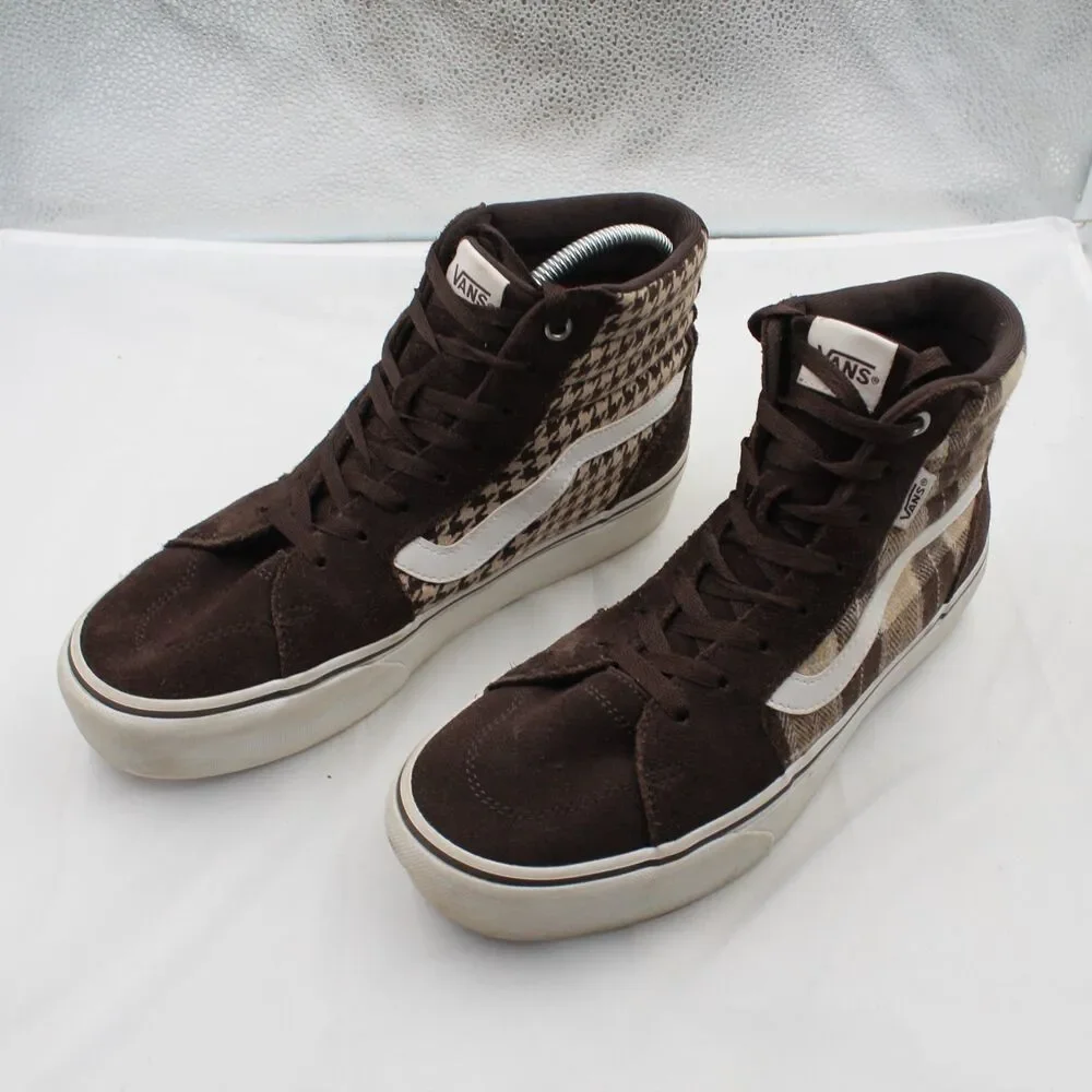 Vans Filmore Hi Platform Women's Size 10 Plaid Mix High Top Sneakers Brown White